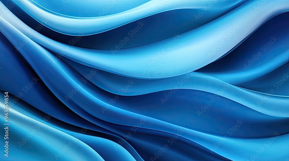 Poster a serene abstract background featuring flowing blue waves, evoking tranquility and calmness perfect 