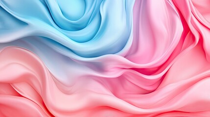 Obraz premium A stunning abstract swirl of soft pink and blue fabric, creating a dreamy and ethereal background ideal for design projects.