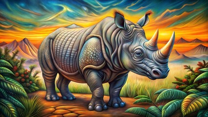 Obraz premium savannah rhinoceros