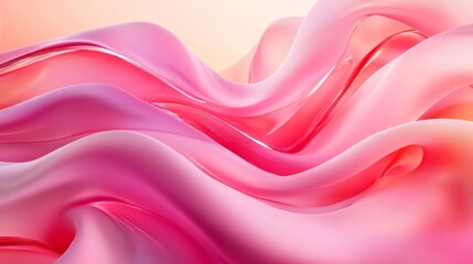Obraz premium Abstract Pink and Red Wavy Surface with Subtle Texture