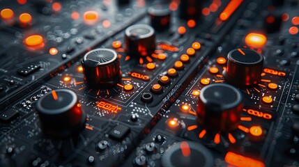 Control panel buttons switches 35 mm photography controls background epic dark