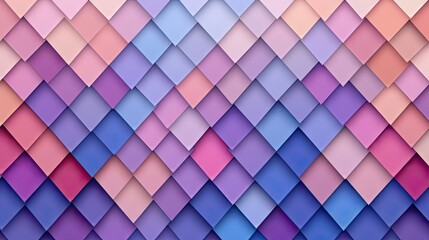 A vibrant, colorful pattern of overlapping diamond shapes in shades of pink and purple, ideal for modern designs and backgrounds.