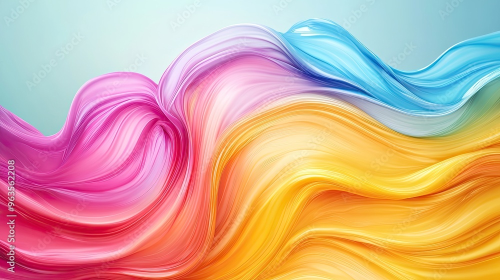 Poster a vibrant swirl of colors blending seamlessly, creating a dynamic and artistic visual flow, perfect 
