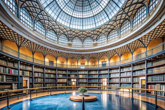 reflection, stock photo, A stock photo depicting the Hall of Memory in the Library of Birmingham and Baskerville House in England showcasing its minimalist architecture