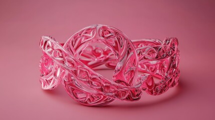 Obraz premium Intricate Pink Glass Sculpture on a Pink Background