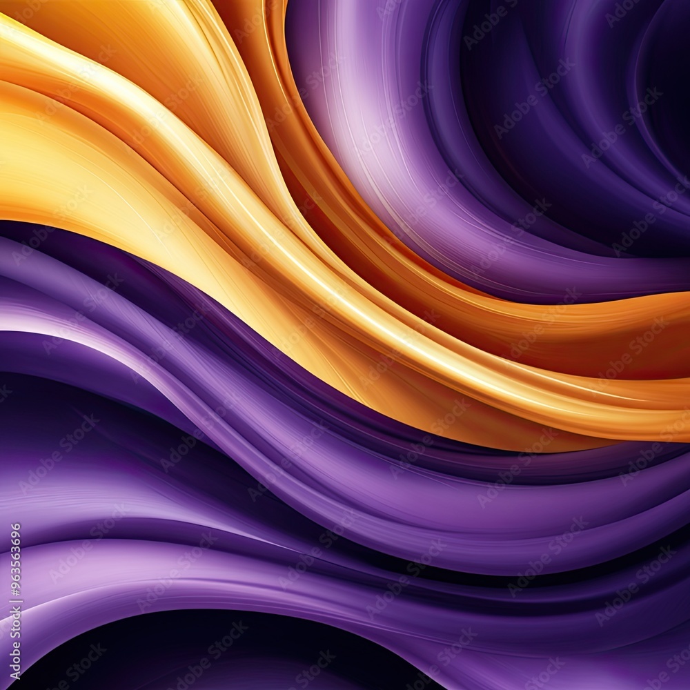 Poster abstract wave patterns in vibrant purple and orange hues create a dynamic and flowing texture, perfe