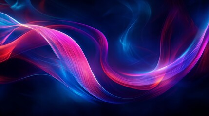 Abstract colorful light trails on dark background