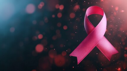 Pink Ribbon with Bokeh Background