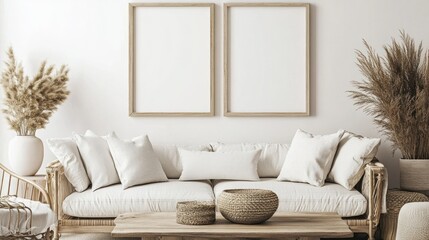 Cozy Living Room with Natural Elements