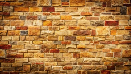 Textured stone wall background in tan, brown, and red shades