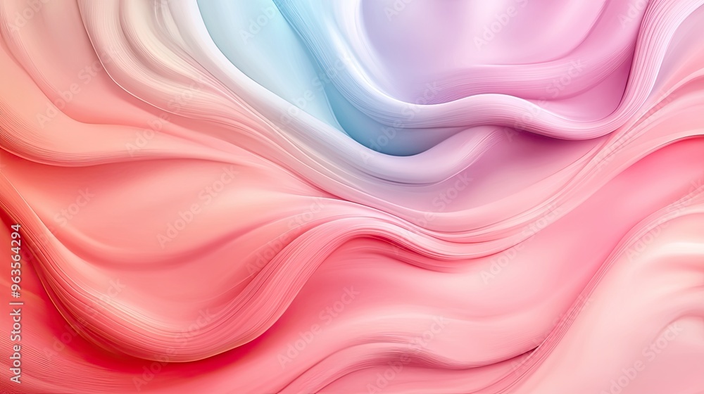 Poster an elegant abstract wave design featuring soft pastel colors blending seamlessly, ideal for backgrou
