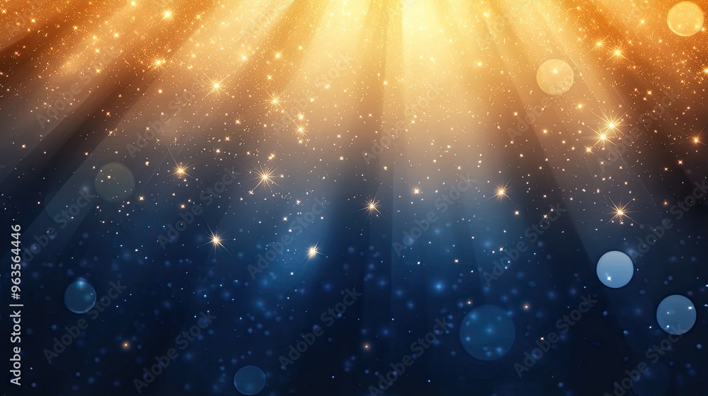Poster beautiful abstract background featuring rays of light, shimmering particles, and a mesmerizing blend