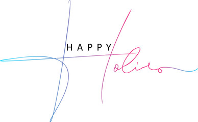 Happy Holi Greeting with Creative Holi Typography, Happy Holi gradient text vector