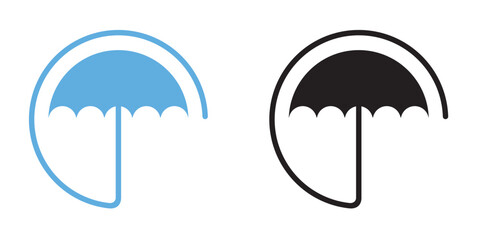 Umbrella. Parasol. Logo. Rain. Bad weather. Illustration © Melnychukfree