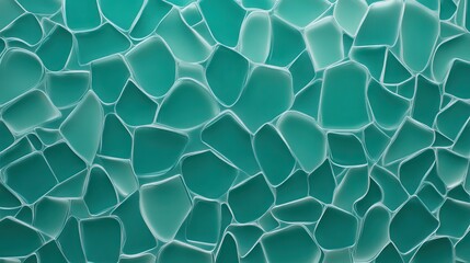 Teal Abstract Glass Texture With Smooth and Uneven Shapes Creating a Serene Visual Background