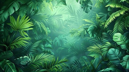 Background tropical green in the jungle