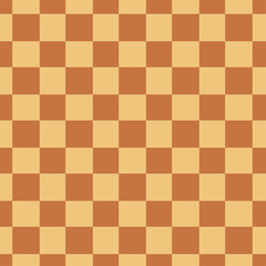 Chequered seamless pattern. Brown and yellow colours background. Vintage backdrop.