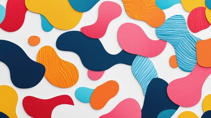Colorful abstract design featuring organic shapes in vibrant tones, perfect for backgrounds, art projects, or creative renditions.