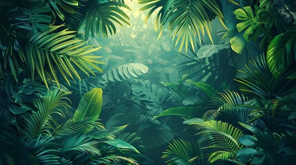 Background tropical green in the jungle