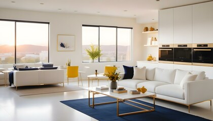 Fototapeta premium Photo interior modern design room 3d illustration