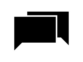 Fototapeta premium ミニマルなチャットアイコンE：黒