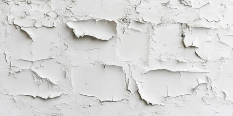 Obraz premium Minimalist White Textured Wall with Peeling Paint. AI generated illustration