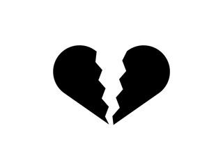 壊れた幾何学的ハートマーク：黒