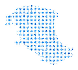Obraz premium Parrot Cay Dot Map. Island Digital Style Shape. Parrot Cay vector image. Island shape blue circular dots. Modern vector illustration.