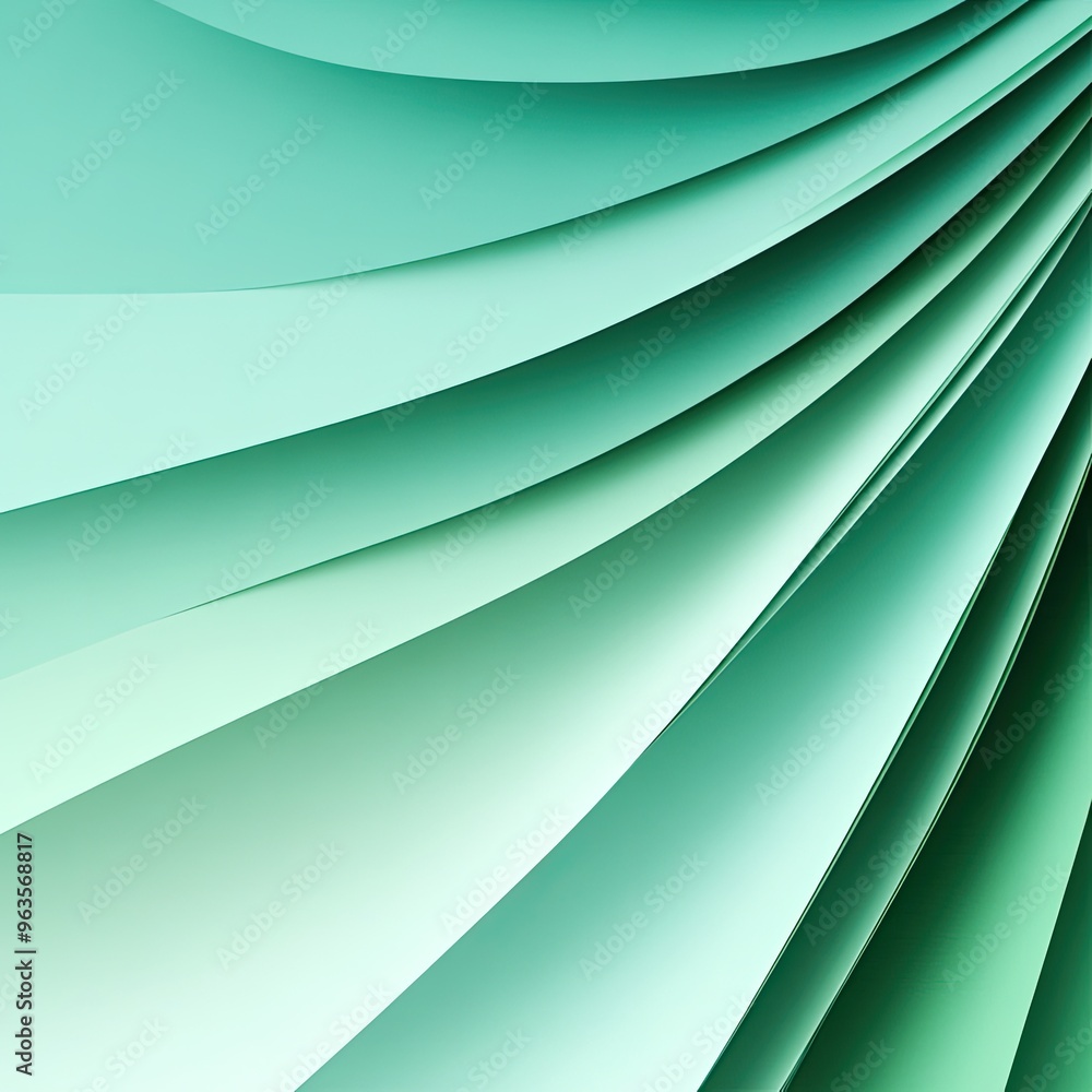 Poster elegant abstract background with soft green waves creating a sense of calm and tranquility, perfect 