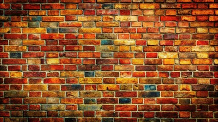 Grungy brick wall background with rough texture and vibrant colors