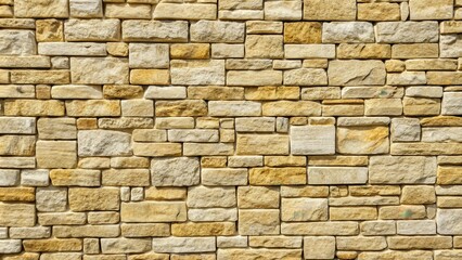 Fototapeta premium Stone wall background texture made of shelly limestone