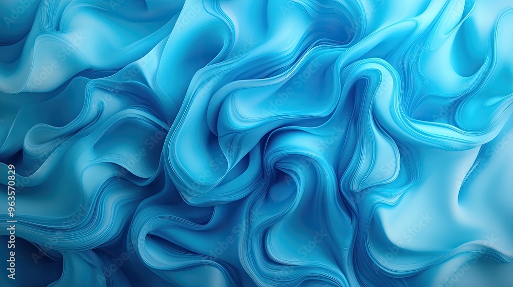 Poster soft blue fabric waves create a serene and calming texture, perfect for backgrounds and modern desig