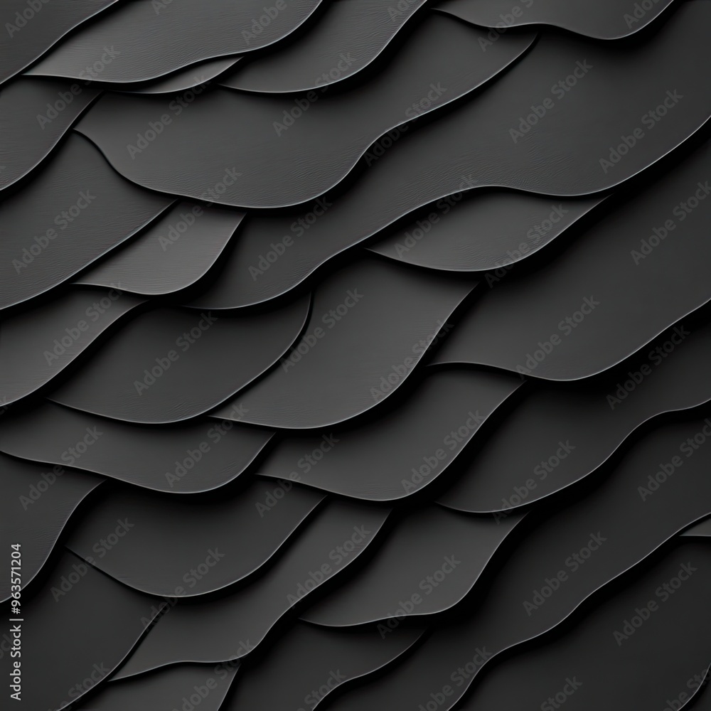 Poster stylish black wave pattern with a smooth, textured finish, perfect for modern design projects and ba