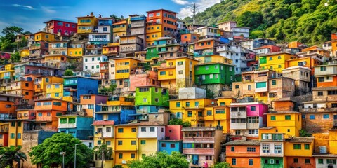 Colorful houses in the Rocinha favela, Rio de Janeiro