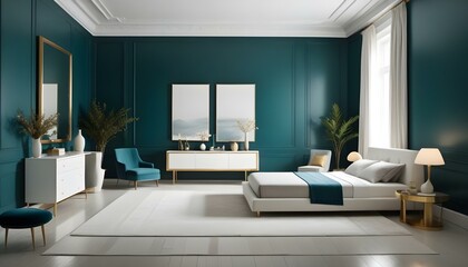 Photo interior modern design room 3d illustration