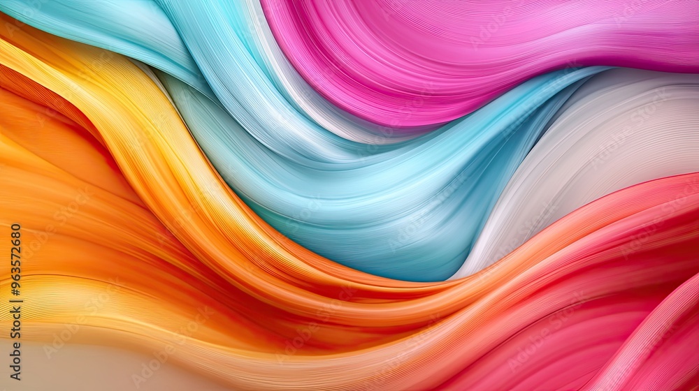 Poster vibrant abstract flow of colors, blending seamlessly to create an energetic and dynamic visual exper