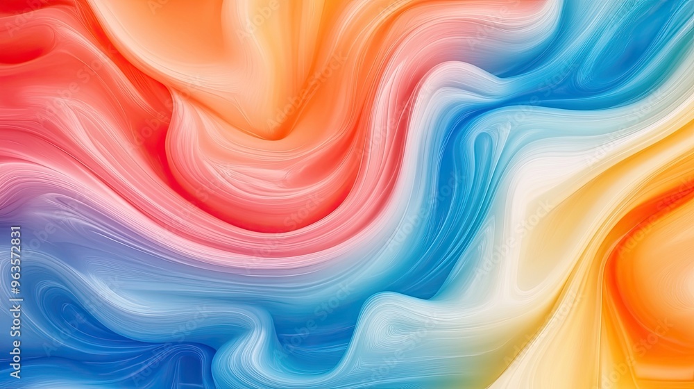 Poster vibrant abstract swirl of colors blending seamlessly, creating a dynamic and energetic visual experi