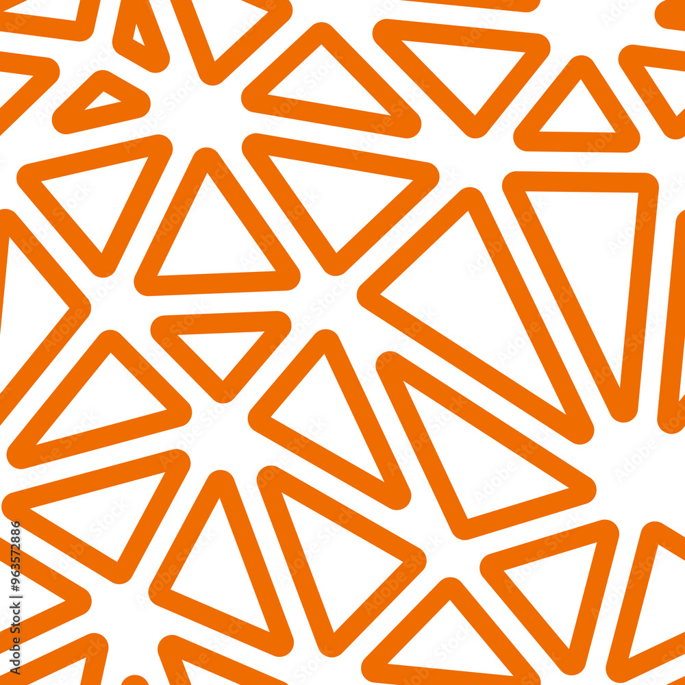 Aufkleber vector seamless pattern with big rounded triangles in a solid color style. features a sunset glow an
