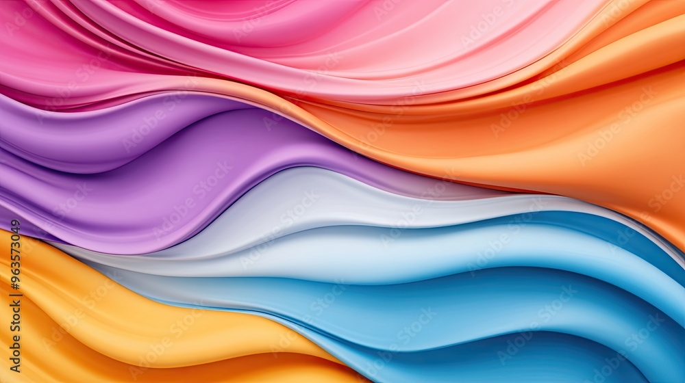 Poster vibrant abstract waves in pastel colors create a soothing and dynamic visual. perfect for background
