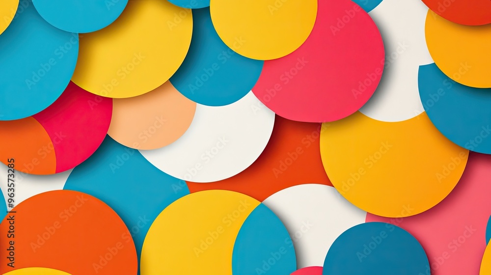 Aufkleber vibrant and playful circular paper cutouts in an array of colors creating an engaging and lively bac