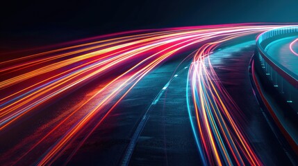 Abstract Light Trails on a Winding Road