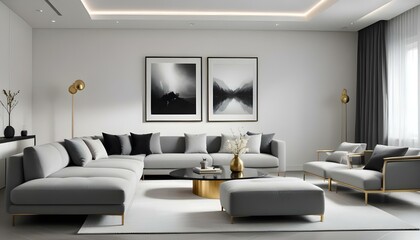 Photo interior modern design room 3d illustration