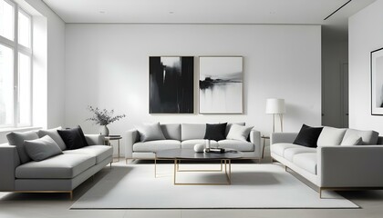 Photo interior modern design room 3d illustration