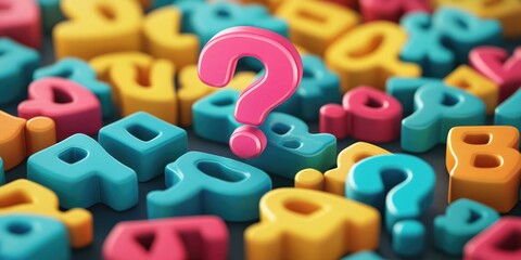 Naklejka premium Question Marks in Speech Bubbles. AI generated illustration