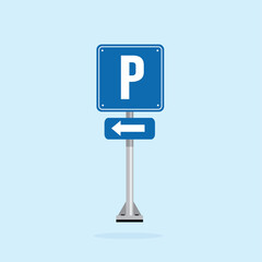 road sign icon, parking lot over there. suitable for poster use and web icon