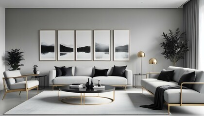 Photo interior modern design room 3d illustration