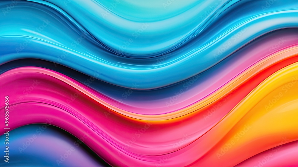 Poster vibrant waves of color blend seamlessly, creating an eye-catching abstract design ideal for backgrou