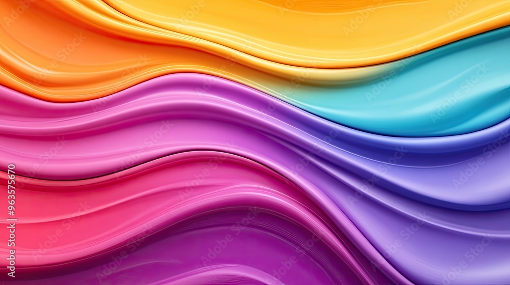 Poster vibrant waves of color create a dynamic and eye-catching abstract background, perfect for design and