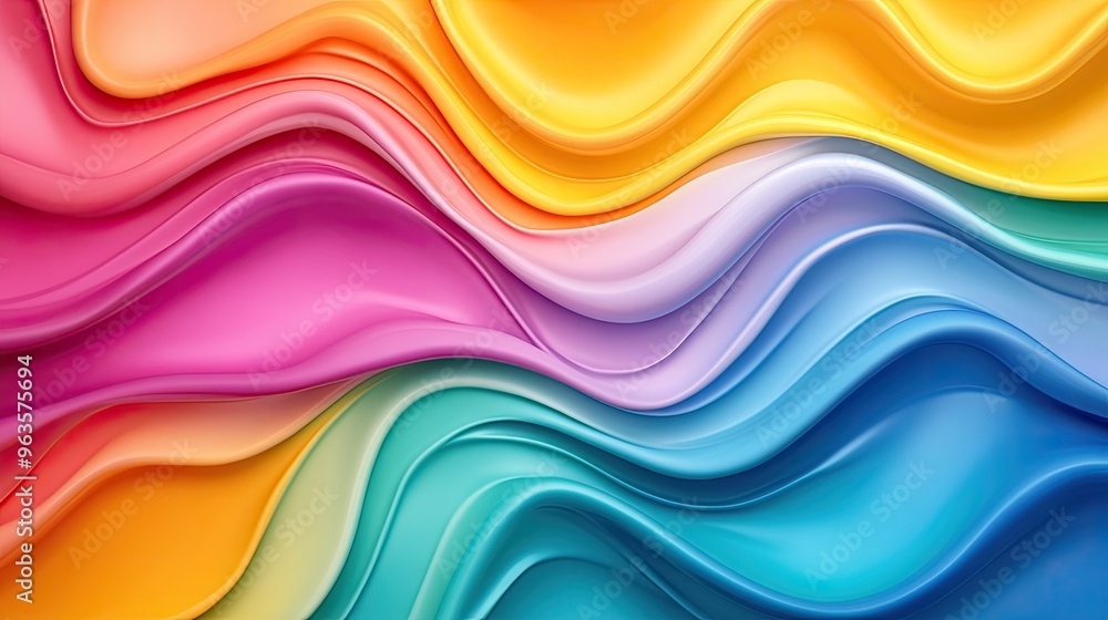 Poster vibrant waves of color create a fluid and dynamic abstract background, perfect for art, design, and 