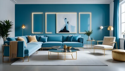 Photo interior modern design room 3d illustration
